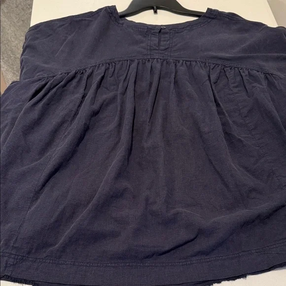 We The Free Navy Oversized Small Babydoll Flowy Relaxed Fit Pockets Linen Blend - Picture 8 of 15